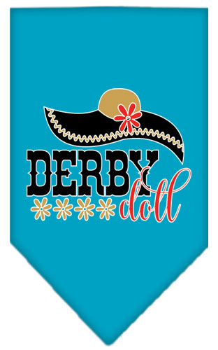 Derby Doll Screen Print Bandana Turquoise Small